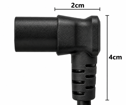 Καλώδιο δικτύου Αγγλίας τύπου G 10A σε C13 90°, 0.75mm², εγκεκριμένο: ASTA / SASO /HK και Singapore SM, μαύρο, μήκος 1.80m