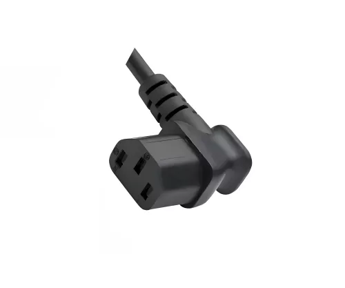 Mains cable England UK type G 10A to C13 90°, 0.75mm², approved: ASTA /SASO /HK and Singapore SM, black, length 2.00m