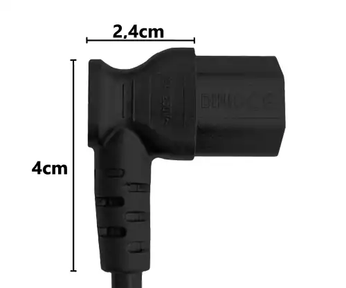 Netkabel Engeland UK type G 10A naar C13 90°, 0,75mm², goedgekeurd: ASTA /SASO /HK en Singapore SM, zwart, lengte 2,00m