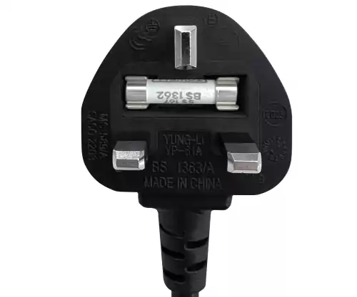 Cabo de rede Inglaterra Reino Unido tipo G 10A para C13, 0,75mm², aprovado: ASTA /SASO /HK e Singapura SM, preto, 1,80m