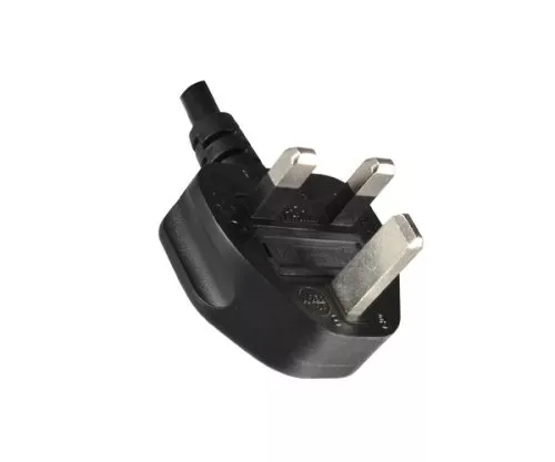 Power cord England UK type G 10A to C13, 1mm², Approved: ASTA/SASO/HK u. Singapore SM, black, length 5,00m