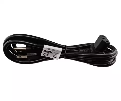 Maitinimo kabelis Amerika, JAV, NEMA 5-15P, B - C13 tipo, su kampu apačioje, AWG18, SVT, UL/CSA, juodas, 1,80 m ilgio