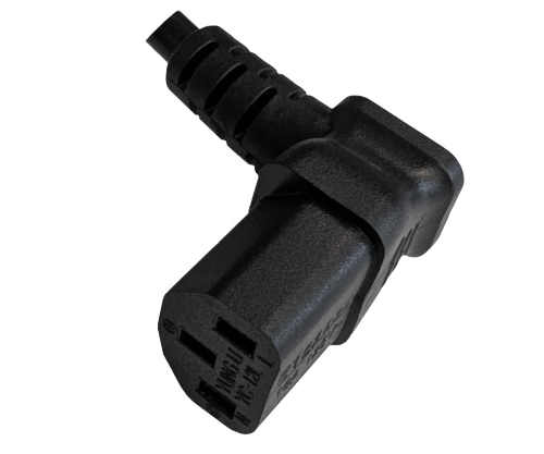 Cabo de alimentação América EUA NEMA 5-15P, tipo B - C13 inclinado na parte inferior, AWG18, SVT, UL/CSA, preto, comprimento 1,80m