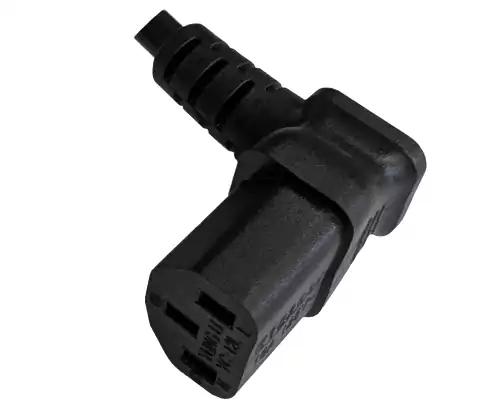 Maitinimo kabelis Amerika, JAV, NEMA 5-15P, B - C13 tipo, su kampu apačioje, AWG18, SVT, UL/CSA, juodas, 1,80 m ilgio