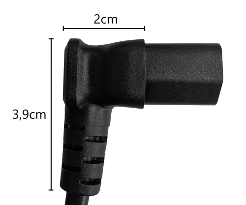 Cabo de alimentação América EUA NEMA 5-15P, tipo B - C13 inclinado na parte inferior, AWG18, SVT, UL/CSA, preto, comprimento 1,80m