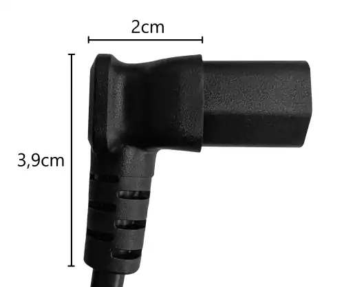 Maitinimo kabelis Amerika, JAV, NEMA 5-15P, B - C13 tipo, su kampu apačioje, AWG18, SVT, UL/CSA, juodas, 1,80 m ilgio