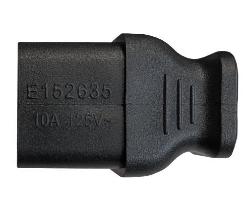 Cabo de alimentação América EUA NEMA 5-15P, tipo B - C13 inclinado na parte inferior, AWG18, SVT, UL/CSA, preto, comprimento 1,80m