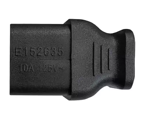 Maitinimo kabelis Amerika, JAV, NEMA 5-15P, B - C13 tipo, su kampu apačioje, AWG18, SVT, UL/CSA, juodas, 1,80 m ilgio