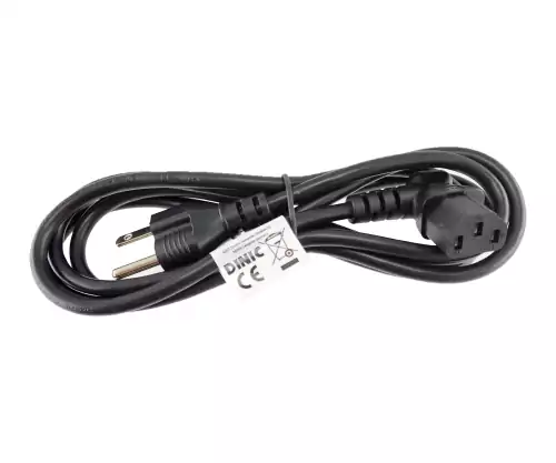 Maitinimo kabelis Amerika, JAV, NEMA 5-15P, B - C13 tipo, pasuktas į šoną, AWG18, SVT, UL/CSA, juodas, 1,80 m ilgio