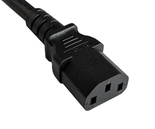 Cabo de rede eléctrica América EUA NEMA 5-15P, tipo B a C13, AWG14, SJTOW, aprovações: UL/CSA, preto, comprimento 3,00m