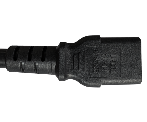 Cabo de rede eléctrica América EUA NEMA 5-15P, tipo B a C13, AWG14, SJTOW, aprovações: UL/CSA, preto, comprimento 3,00m