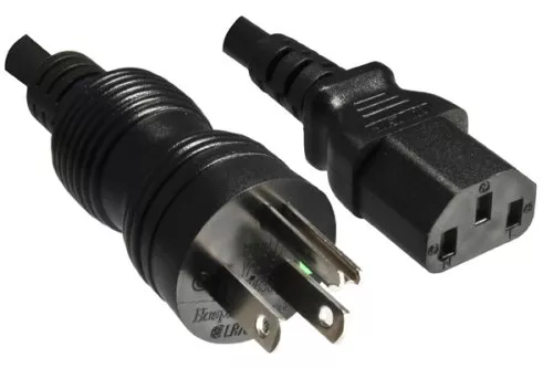 Power cable America USA Type B US NEMA 5-15P to C13, HOSPITAL GRADE, AWG18, SJT, UL, CSA, length 1.80m