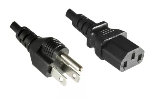 Cable de red America USA NEMA 5 - 15P, tipo B a C13, AWG18, SVT, homologaciones: UL/CSA, negro, longitud 1,80m