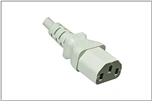 Power cord Europe CEE 7/7 90° to C13, 0,75mm², VDE, white, length 1,80m