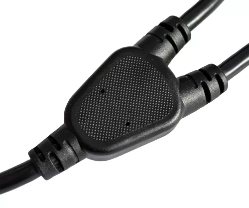 Sieťový kábel Y CEE 7/7 90° 1,20 m na 2x C13 0,80 m, 1 mm², VDE, čierny, dĺžka 2,00 m