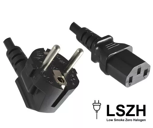Netzkabel Europa LSZH, CEE 7/7 90° auf C13 Netzkabel Europa LSZH, CEE 7/7 90° auf C13