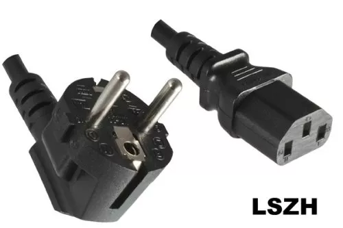 Power cord Europe LSZH, CEE 7/7 90° to C13