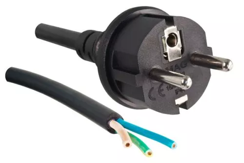 power cable rubber/neoprene 1.5 mm², CEE 7/7, open-end 3cm stripped, H07RN-F 3G, length 3.00m