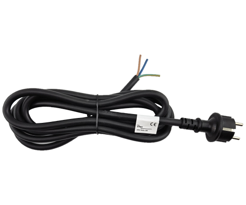 Netzkabel Gummi/Neopren 1.5 mm², CEE 7/7, Open-End 3cm abgemantelt, H07RN-F 3G, VDE, Länge 3,00m