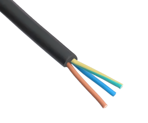 Netzkabel Gummi/Neopren 1.5 mm², CEE 7/7, Open-End 3cm abgemantelt, H07RN-F 3G, VDE, Länge 2,00m