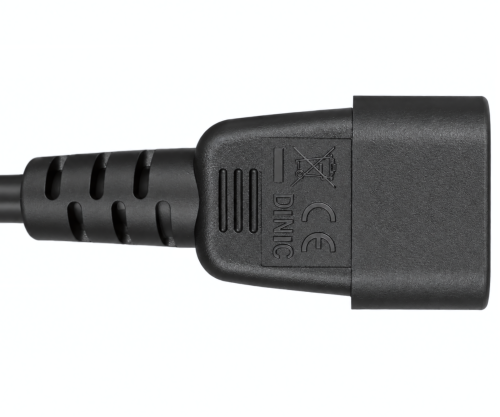 Καλώδιο δικτύου Ελβετίας τύπου J έως C14, 0,75mm², έγκριση: SEV, μαύρο, μήκος 0,30m