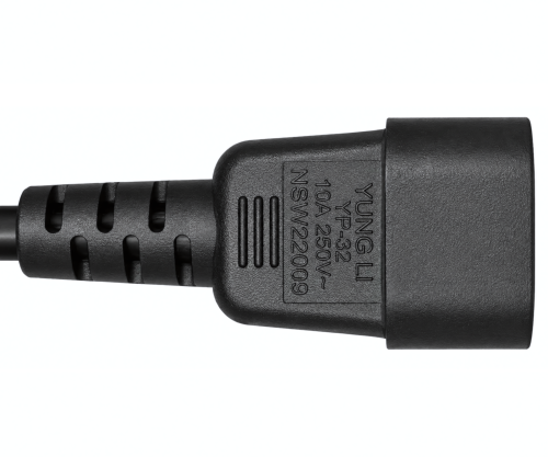 Καλώδιο δικτύου Ελβετίας τύπου J έως C14, 0,75mm², έγκριση: SEV, μαύρο, μήκος 0,30m