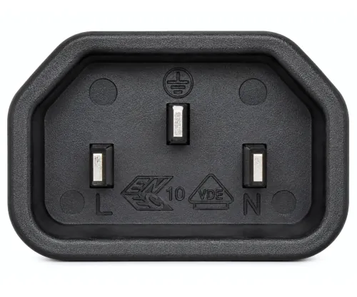 Cablu de rețea Elveția tip J la C14, 0,75mm², omologare: SEV, negru, lungime 0,30m