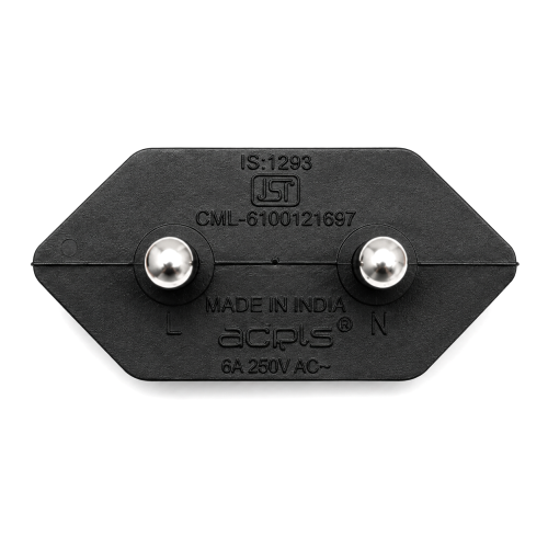 Cabo de alimentação Índia, tipo C, conforme a norma IEC 60320 C7, BIS, 1,80 m, 0,75 × 2, Adela