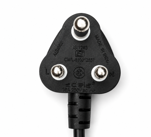 Verkkovirtajohto Intia, tyyppi M – C13, 0,75 mm², BIS, 1,80 m, 0,75 x 3, Adela