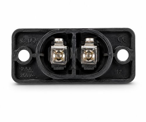 DINIC IEC 60320-C8 Priză de încastrare cu fixare prin șuruburi, 2,5 A, 250 V~, ambalaj în vrac