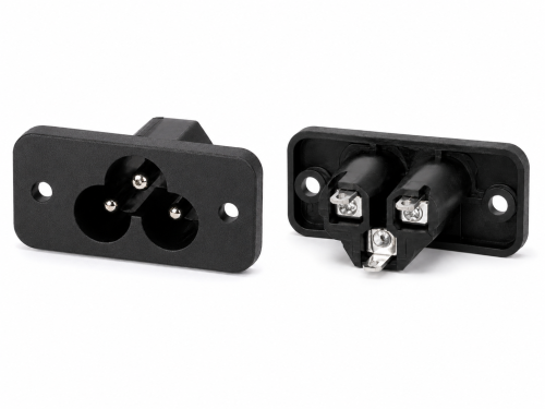 DINIC IEC 60320-C6 Einbaubuchse zum Schrauben, 2,5 A, 250 V~, Bulk Verpackung