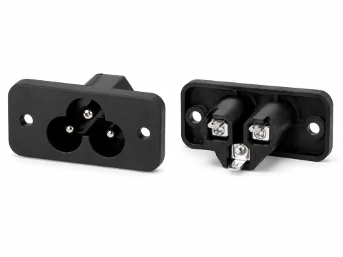 DINIC IEC 60320-C6 Einbaubuchse zum Schrauben, 2,5 A, 250 V~, Bulk Verpackung