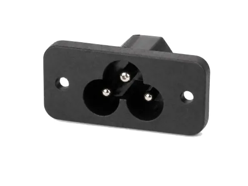 DINIC IEC 60320-C6 Einbaubuchse zum Schrauben, 2,5 A, 250 V~, Bulk Verpackung