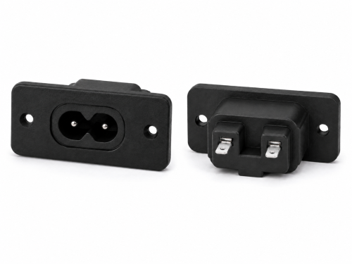 DINIC IEC 60320-C8 Einbaubuchse zum Schrauben, 2,5 A, 250 V~, Bulk Verpackung