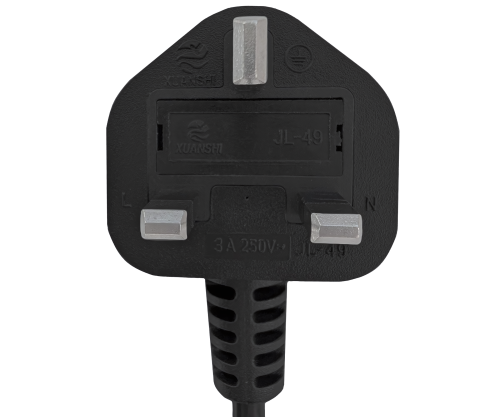 Καλώδιο δικτύου Αγγλίας τύπου G 3A έως C7, 0.75mm², έγκριση: BSI, UKCA, μαύρο, μήκος 1.80m