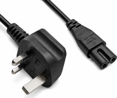 Καλώδιο δικτύου Αγγλίας τύπου G 3A έως C7, 0.75mm², έγκριση: BSI, UKCA, μαύρο, μήκος 1.80m