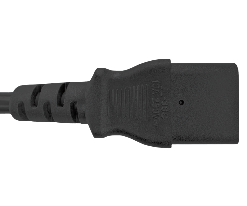 Cabo de rede England UK tipo G 10A para C13, 0,75mm², aprovação: BSI Kitemark, UKCA, preto, comprimento 1,80m