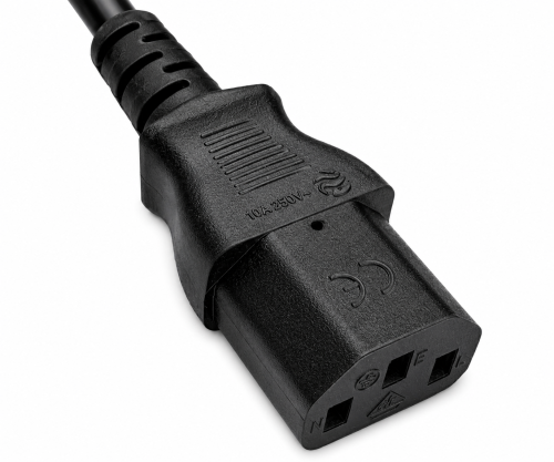 Καλώδιο δικτύου Αγγλίας τύπου G 10A σε C13, 0.75mm², έγκριση: BSI Kitemark, UKCA, μαύρο, μήκος 1.80m
