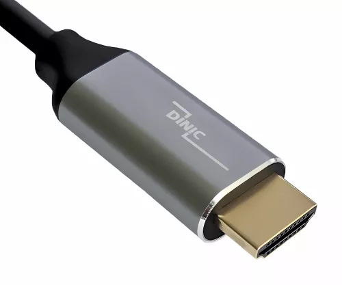 DINIC Premium Displayport to HDMI cable, 1m 4K@60Hz, 3D, HDR, 1x DP to 1x HDMI plug, box