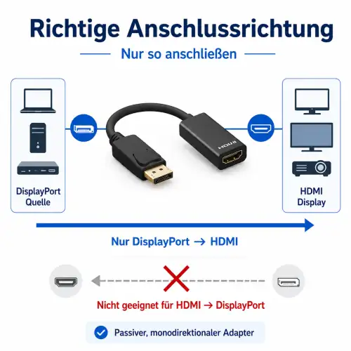 Adattatore DisplayPort 1.4 maschio a HDMI tipo A femmina, DP 1.4 a HDMI, 4K*2K@60Hz, 3D, nero, sacchetto DINIC, 0,10 m