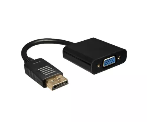DINIC adapter, DisplayPort to VGA, DP male to VGA female, black, DINIC box with Euro hole, 15cm