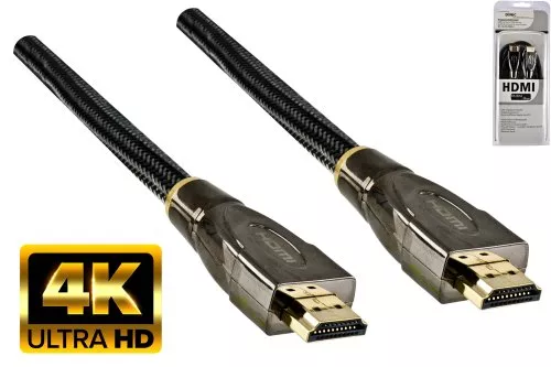 Premium HDMI Kabel, Stecker auf Stecker, DINIC Dubai Range, schwarz, Länge 1,00m, Blister