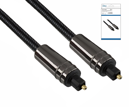 Premium Toslink cable male to male, DINIC Dubai Range, black, DINIC box with Euro hole, length 5.00m