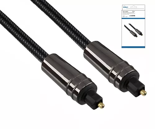 Premium Toslink cable male to male, DINIC Dubai Range, black, DINIC box with Euro hole, length 2.00m