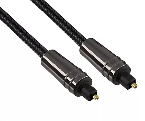 Premium Toslink cable male to male, DINIC Dubai Range, black, DINIC box with Euro hole, length 2.00m