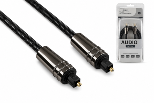 Premium Toslink cable male to male, Dubai Range, black, DINIC blister, length 5.00m