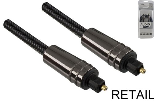 Premium Toslink-kabel, hane till hane, Dubai Range, svart, DINIC-blister, längd 5,00 m