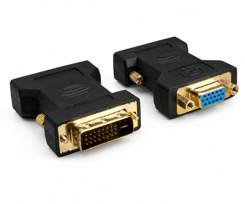 DINIC monitori adapter DVI-I pistik VGA pistikupesale, must, DINIC karbis euroauguga