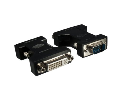 DINIC Monitor Adapter VGA Stecker auf DVI-I Buchse, schwarz, DINIC Box mit Euroloch