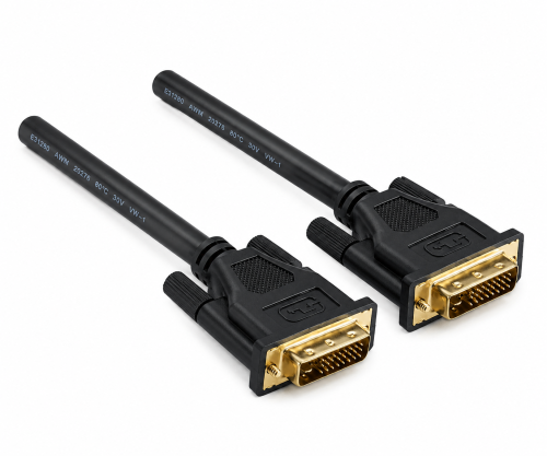DVI-Digital Dual Link kabel, 24+1 moški/moški, pozlačeni kontakti, večplastno zaščiten, črn, škatla DINIC z evro luknjo, dolžina 2,00 m